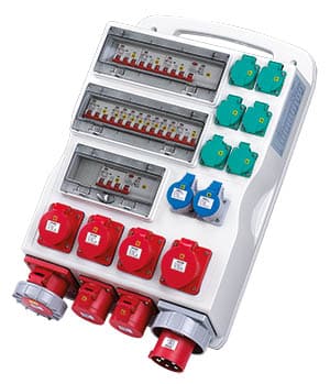 63A Byggestrøms tavle 230V stik, 16A 400V, 32A stik, 63A 400V